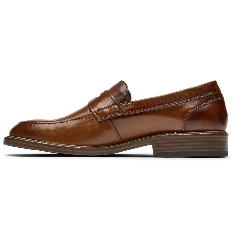 Rockport Mens Loafers Brown - Kenton Penny - UK 836-MGCIXO